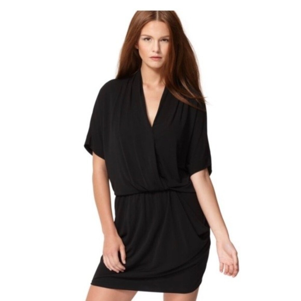 RACHEL Rachel Roy Drape Front Black Dress